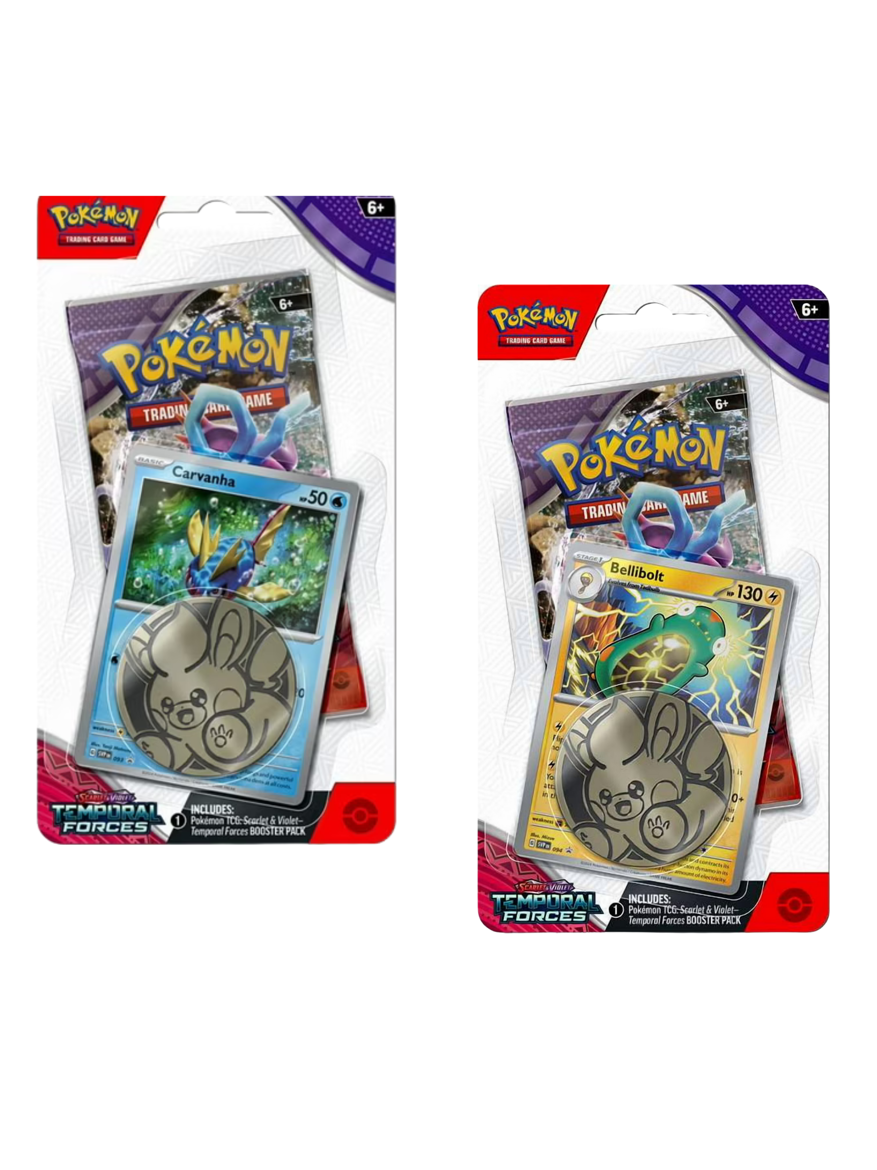 Pokemon Scarlet & Violet Temporal Forces Checklane BLISTER Booster Pack w/Promo Card & Coin (Random Art)